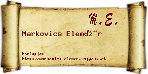 Markovics Elemér névjegykártya