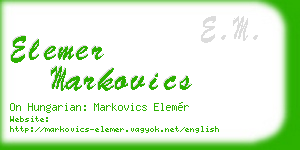 elemer markovics business card